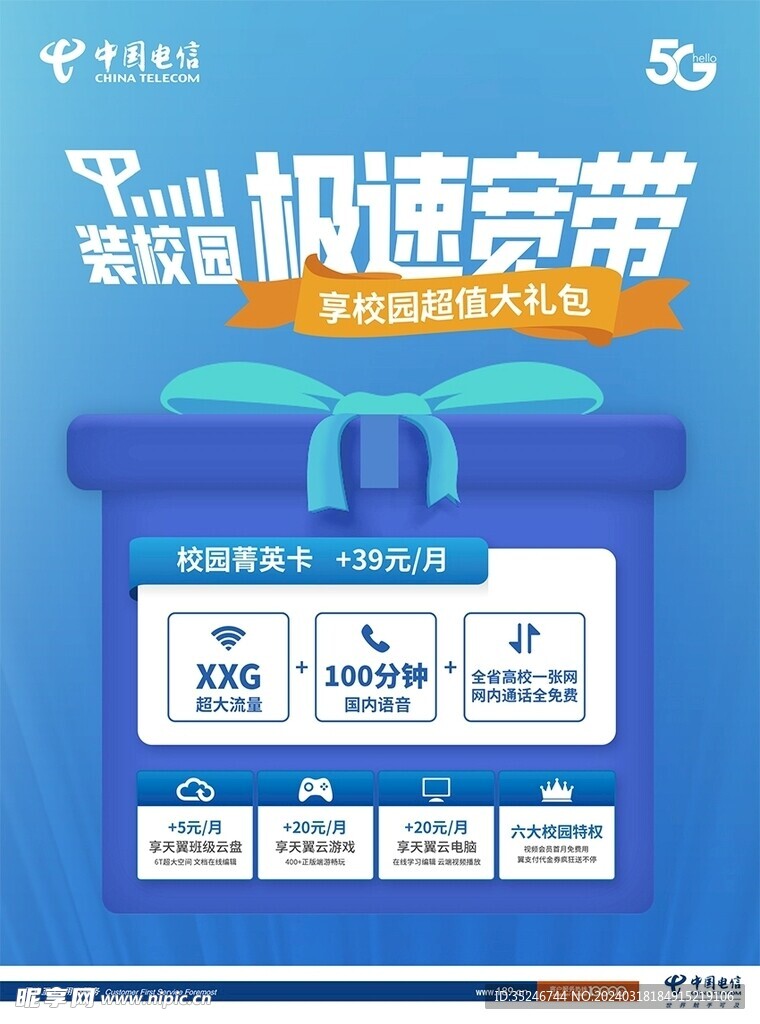 中国电信极速宽带海报