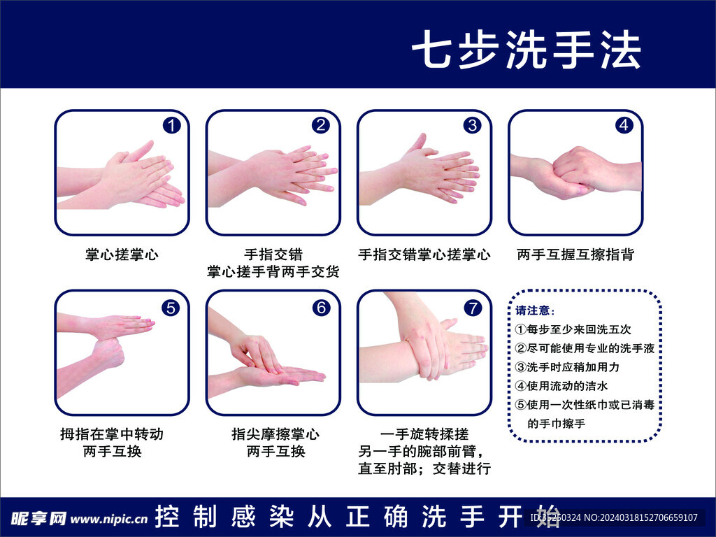 医院七步洗手法