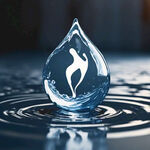 健康行走运动品牌，企业标志为水滴的设计,并在标志水滴中呈现设计水的化学符号