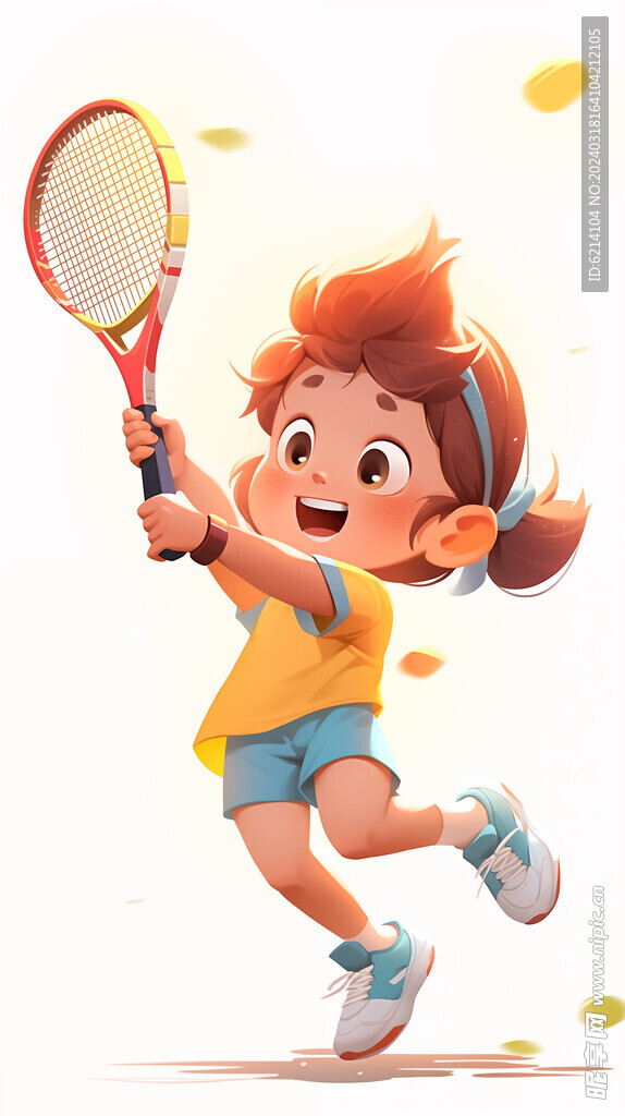卡通网球女孩