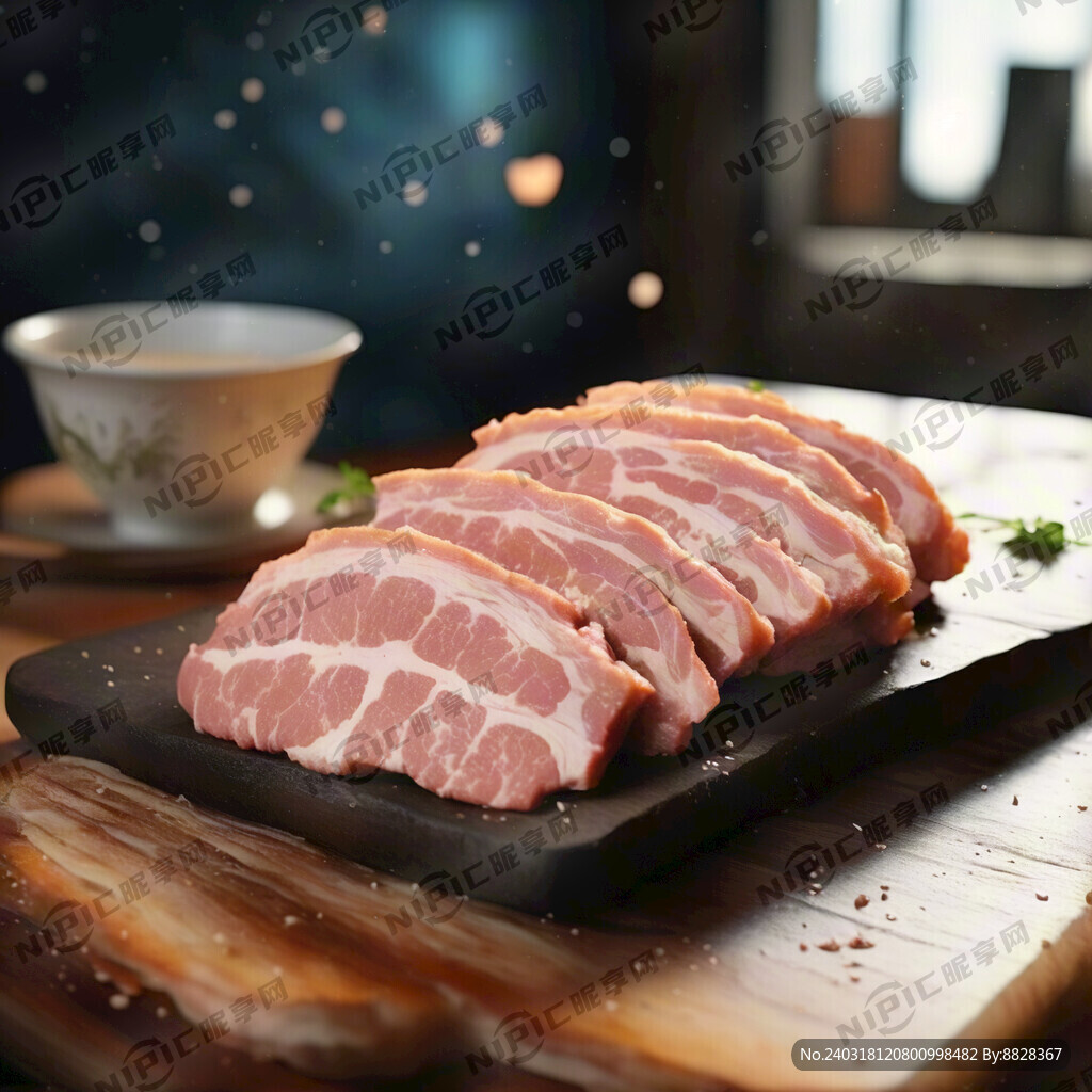 猪肉片 虚化前景 有食欲