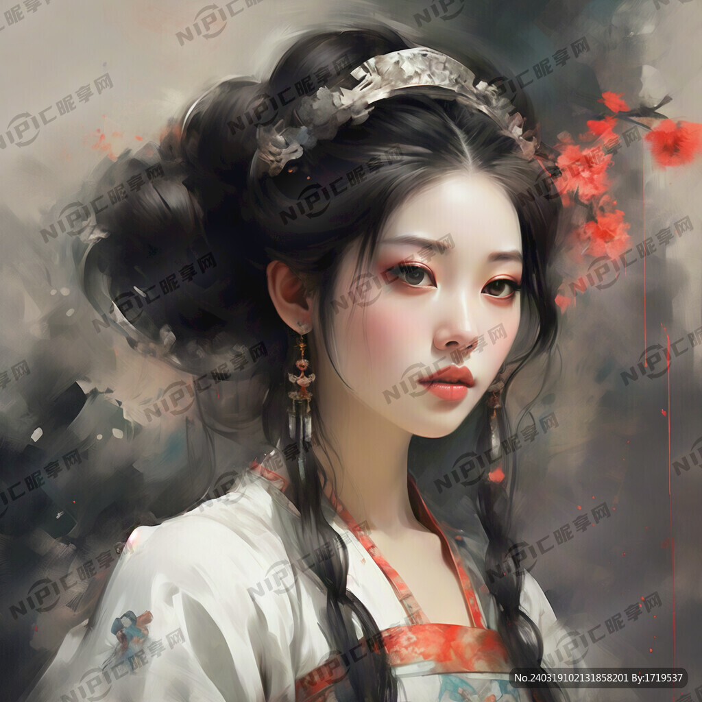 古典美女 中国风 偏亮 发簪