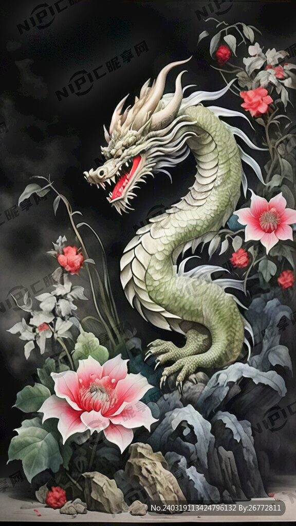 甲辰龙年 国画 水墨 中国风