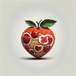 柚子和爱心组成的商标