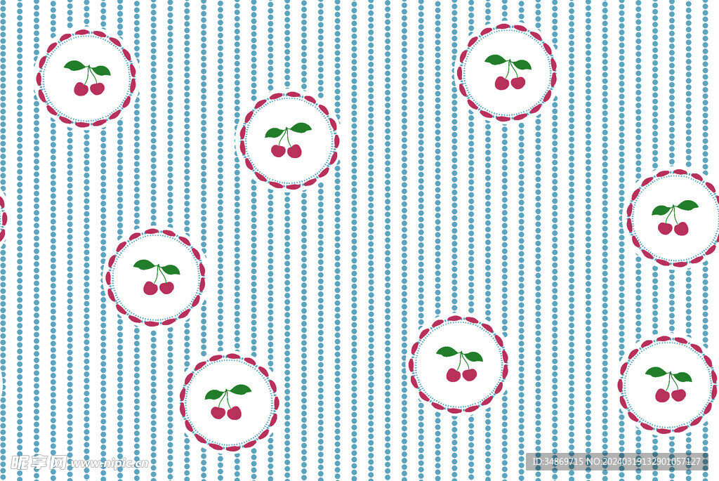 数码印花圆点樱桃