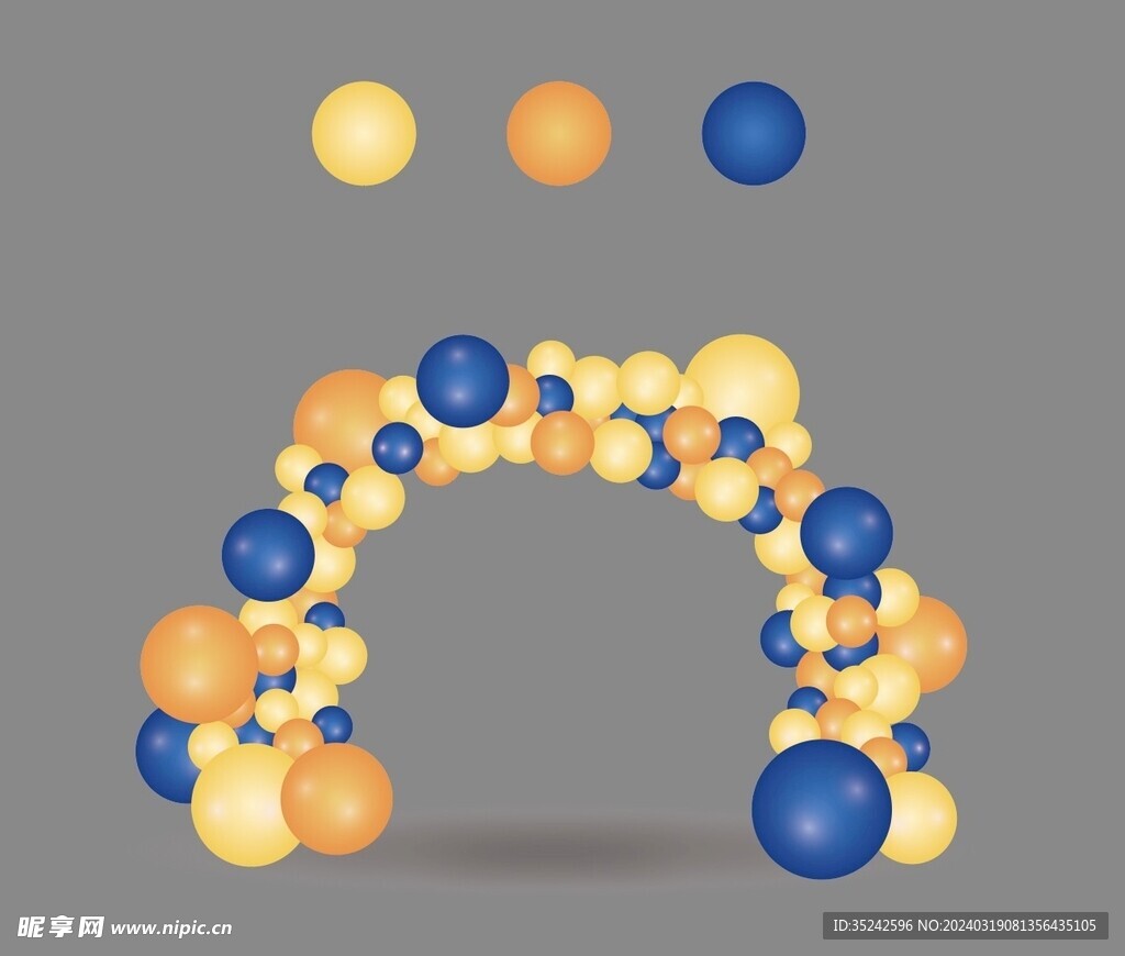 橙黄色气球拱门