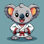 穿白色战斗服的拟人考拉