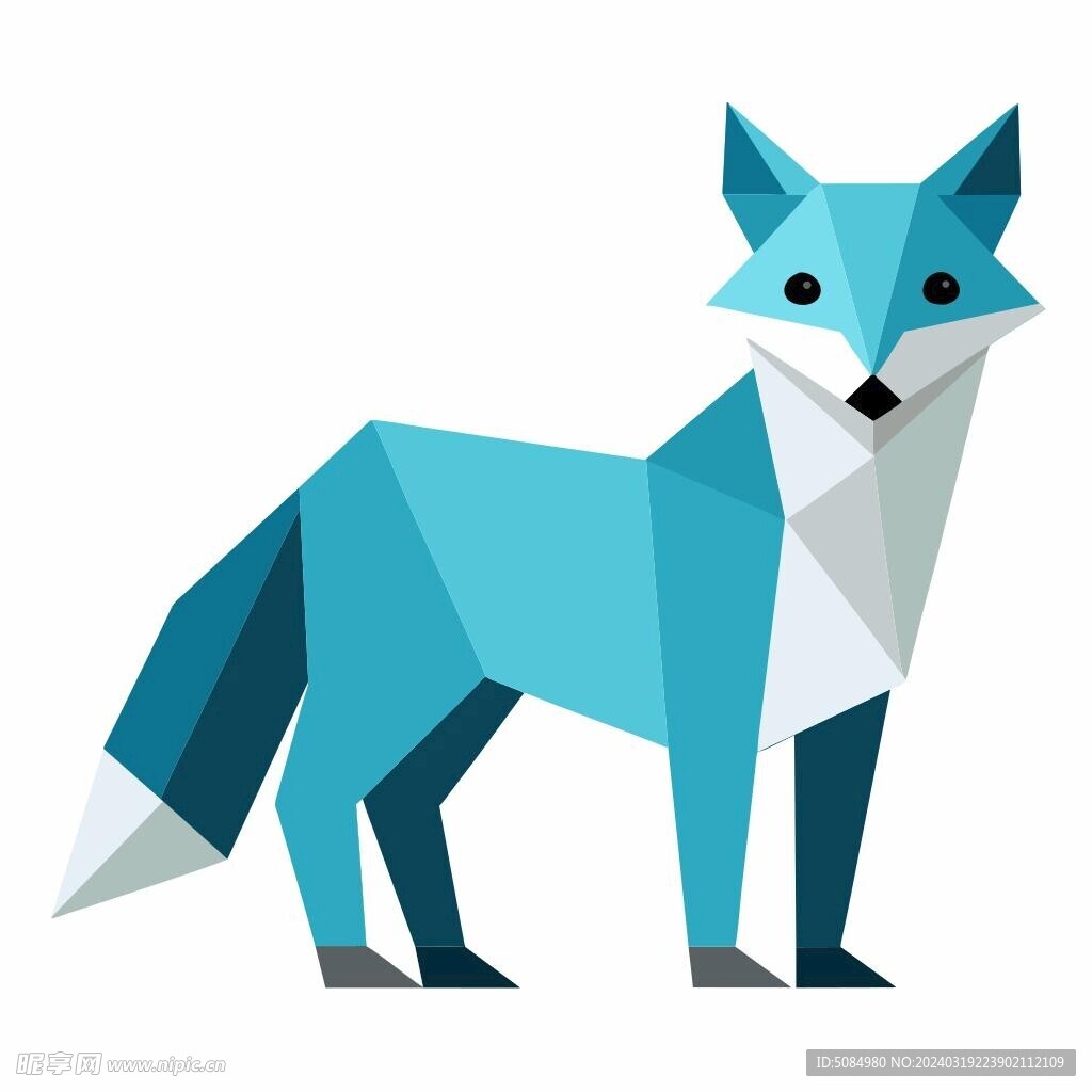 折纸设计的北极狐
