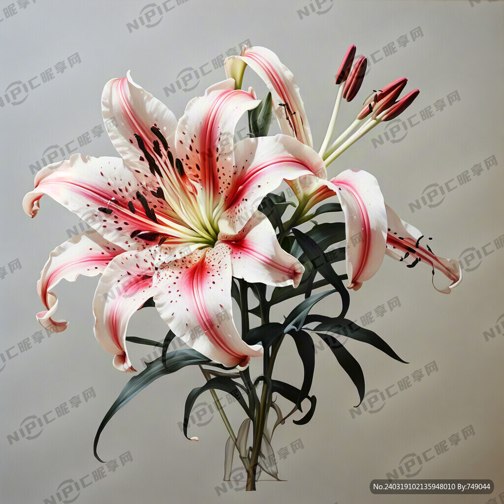 百合花 线条图
