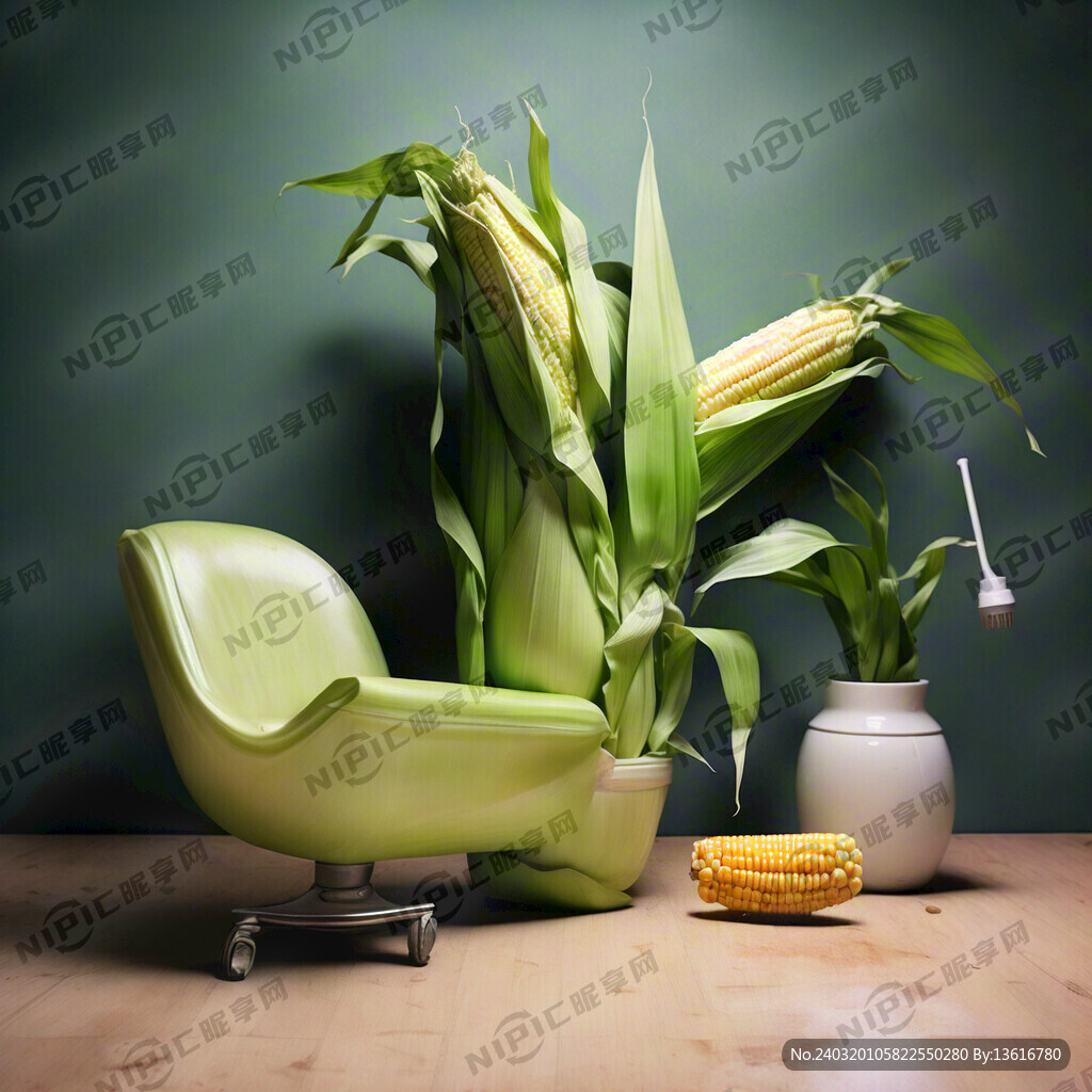 玉米 科技感 亮丽色 绿色 