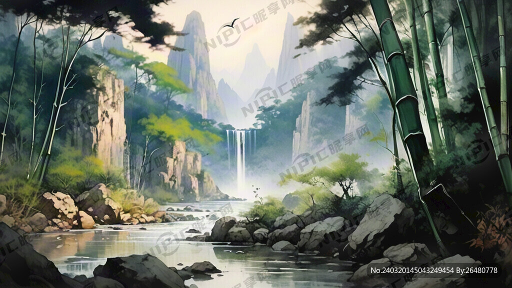 超大广角 青林翠竹 风摇青玉枝