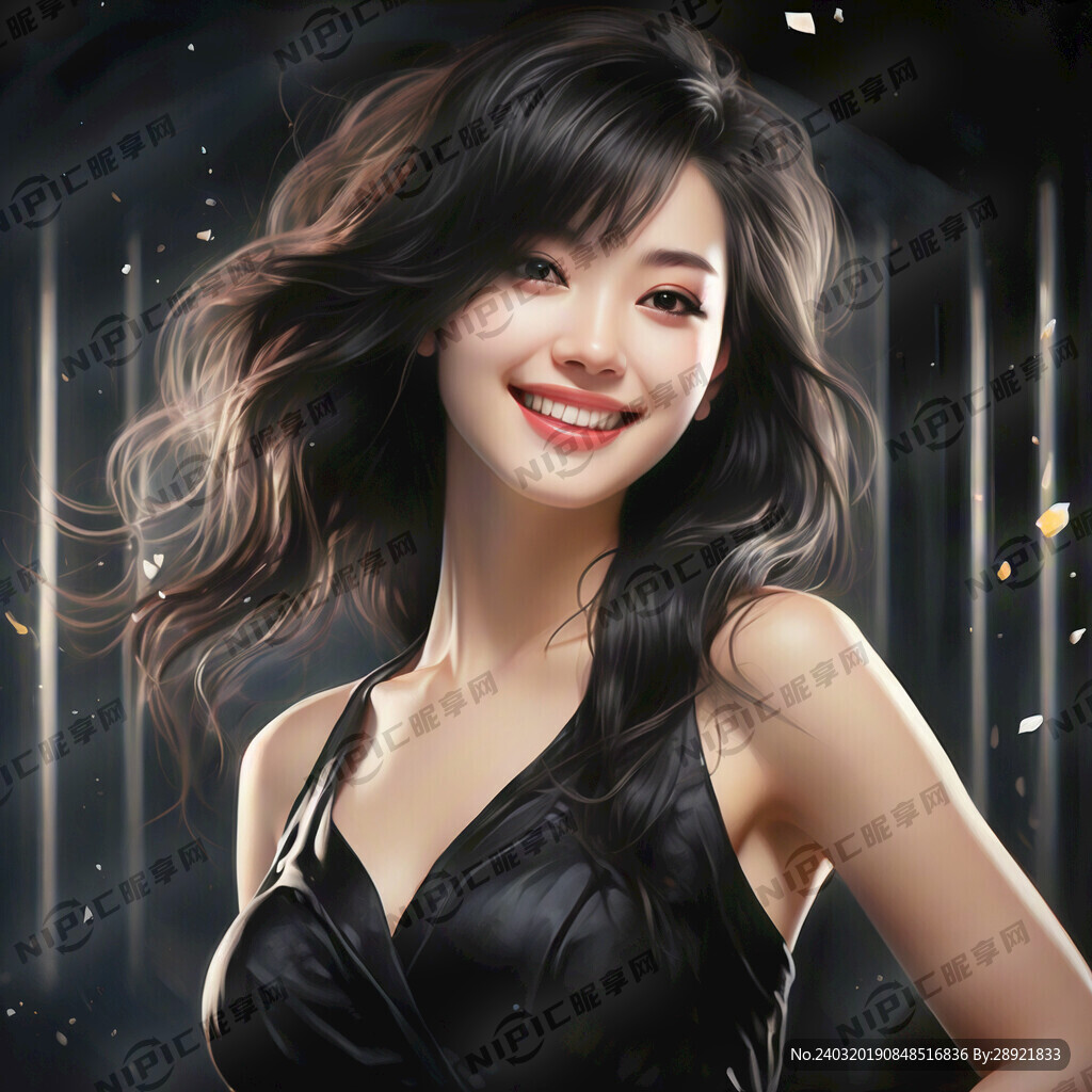 现代东方美女 笑容甜美 梦幻