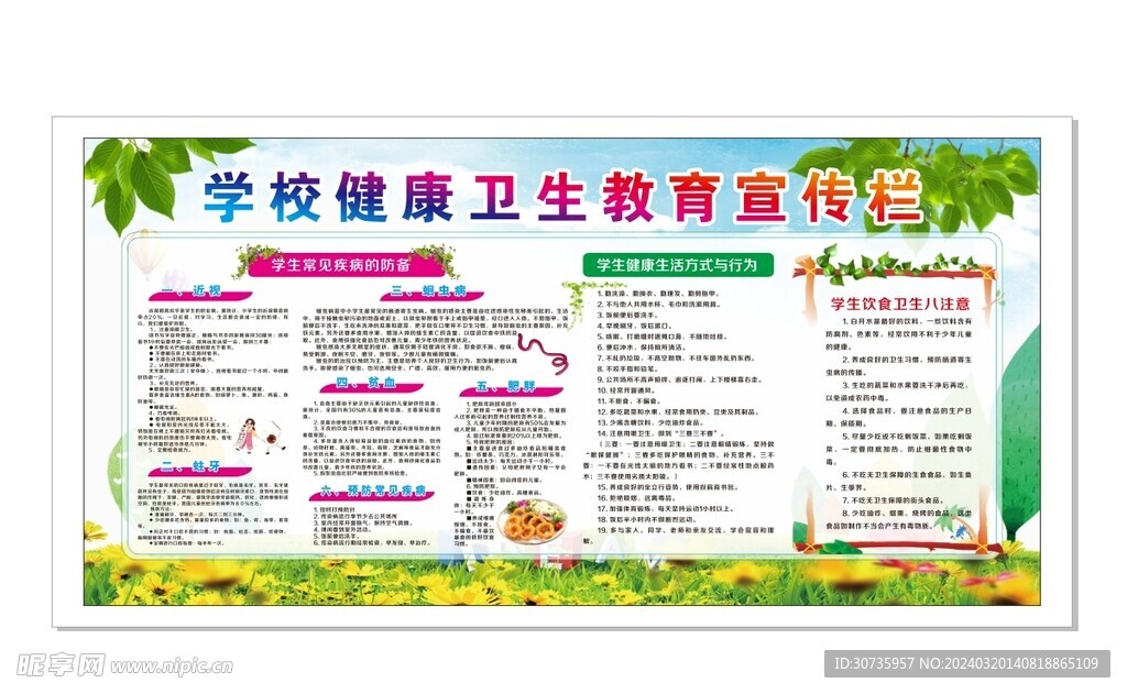 学校卫生安全宣传栏