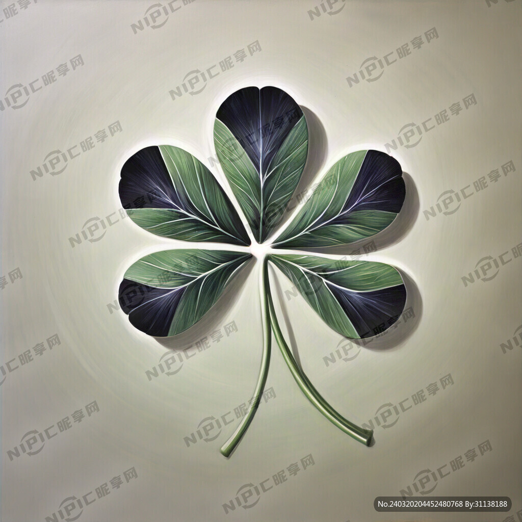 四叶草 简笔画 单色