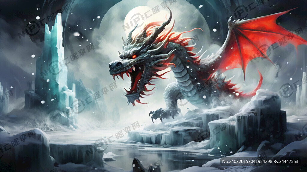 中国龙元素简约大气 冰雪元素