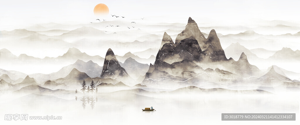           山水画  