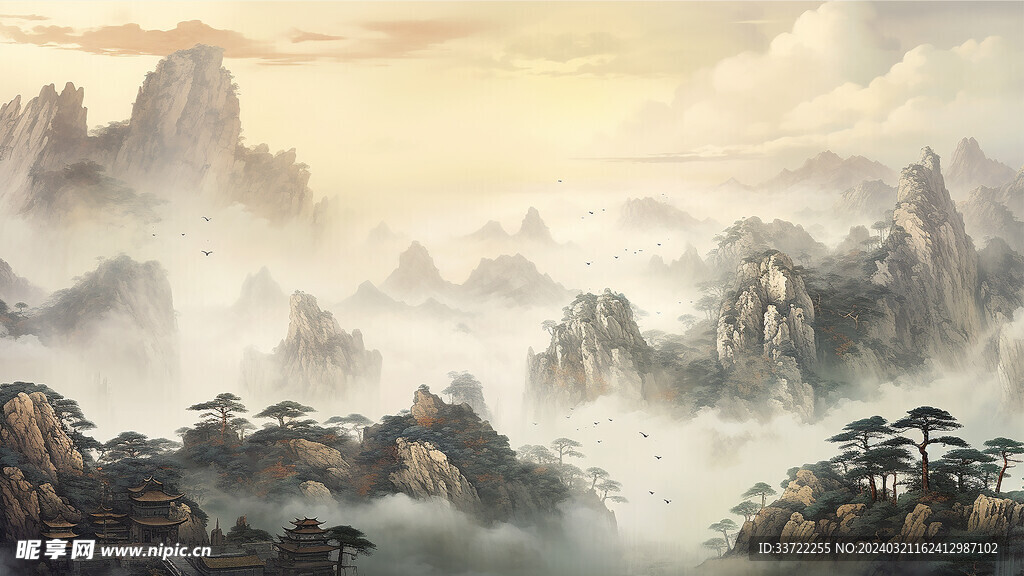  中国风山水