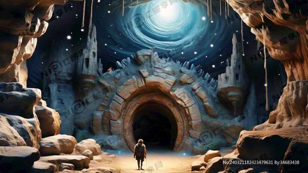 洞穴奇幻星空高清