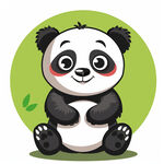 熊猫卡通形象矢量源文件