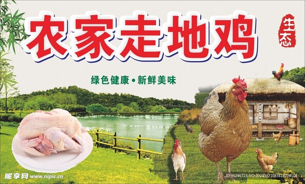 农家走地鸡美食海报