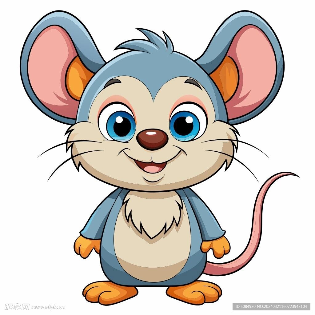 卡通风格的幼小的鼠