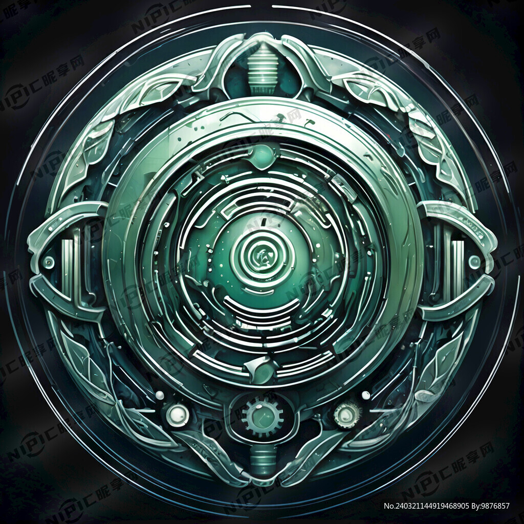 科技 环保 线条 蓝绿色 禅意