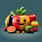 水果 蔬菜 果蔬 合成卡通标志 绿色环保