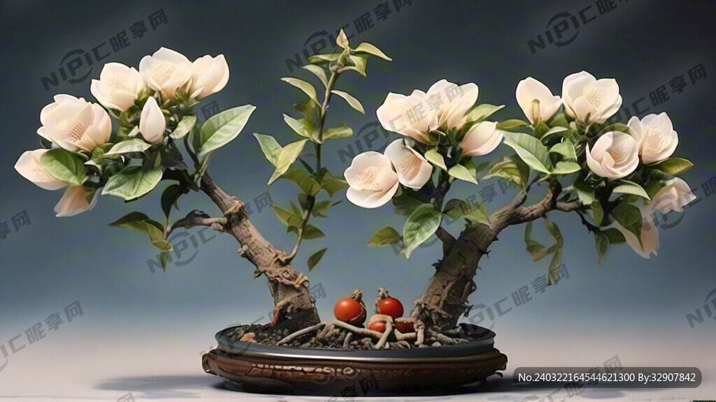 一株茶树 上部为椭圆型