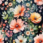 花墙，水彩，清新