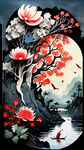 花束，剪纸，淡雅