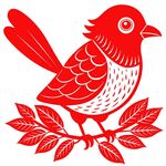 剪纸风格的灰喜鹊