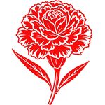 剪纸风格的康乃馨