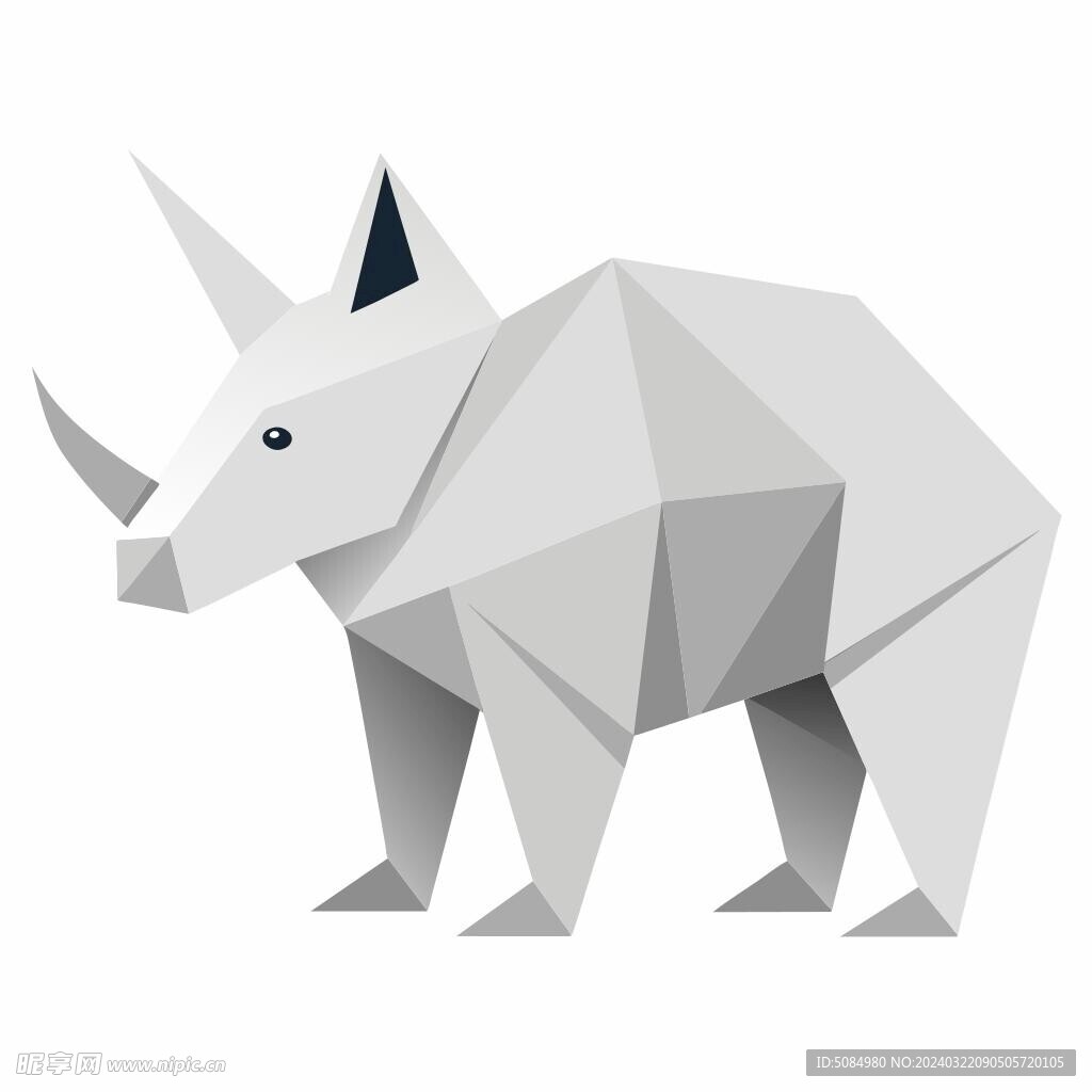 折纸设计的犀牛