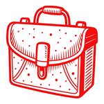 剪纸风格的公文包