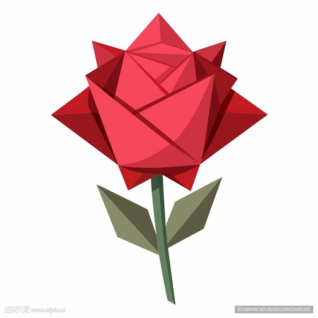 折纸设计的玫瑰