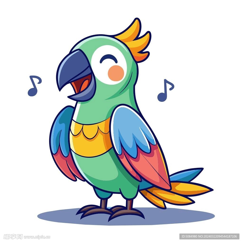 正在唱歌的鹦鹉