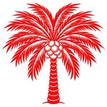 剪纸风格的椰树