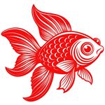 剪纸风格的金鱼