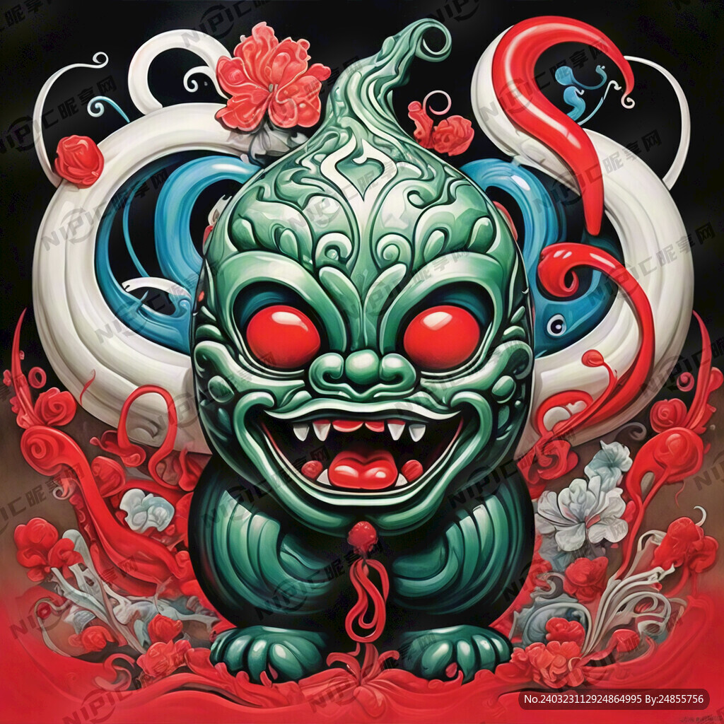 葫芦形象的吉祥物 共生娃