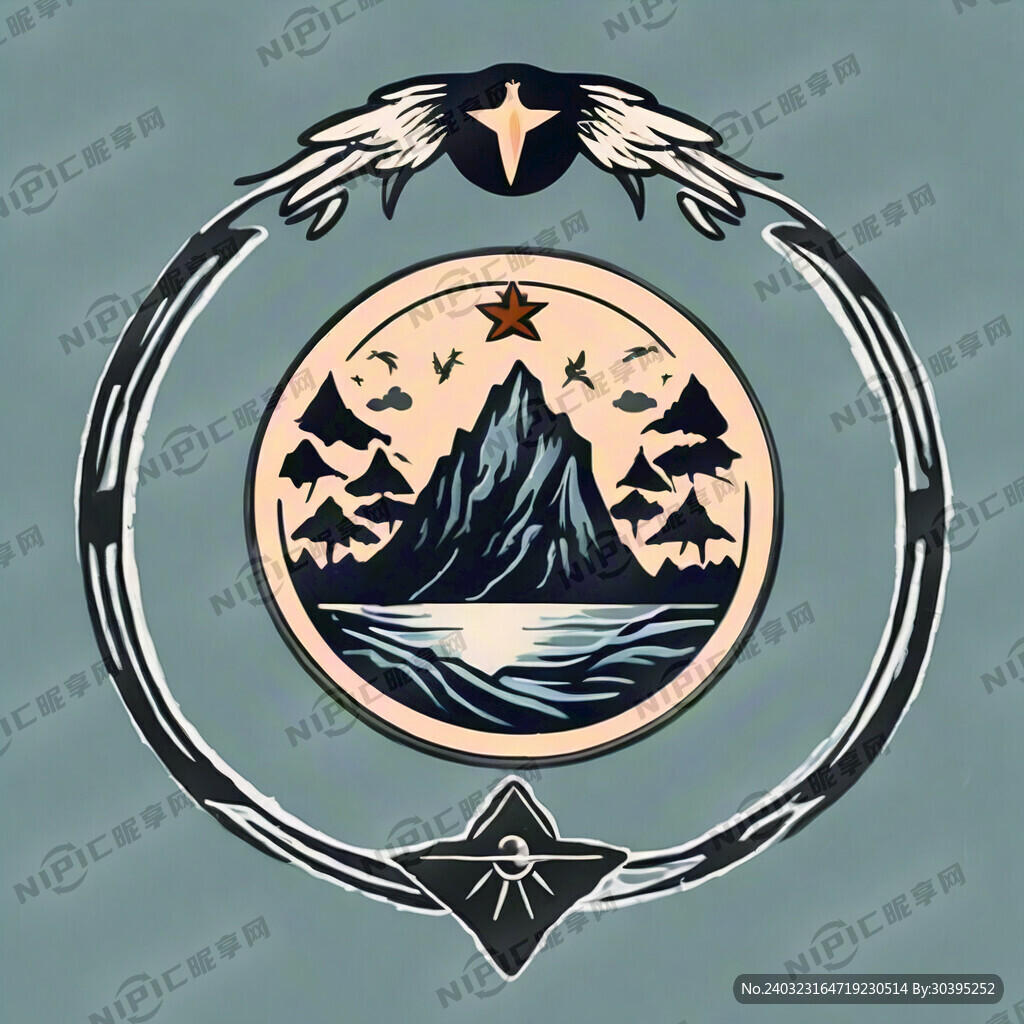 班徽 含山 水 鹰 简笔画