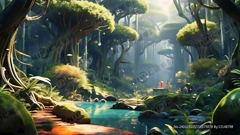 梦幻的森林 色彩艳丽 光线感