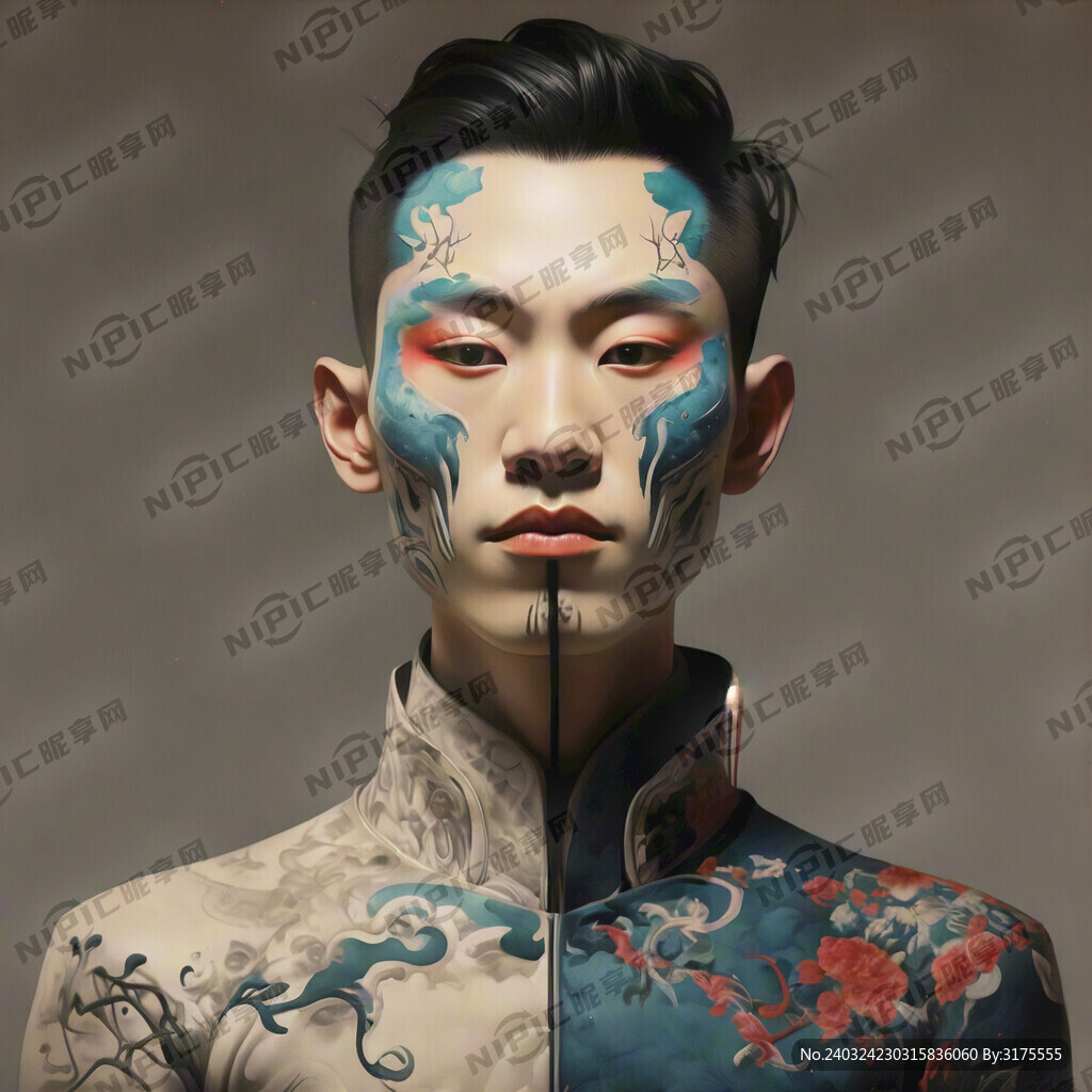 一个艺人手绘人形插画