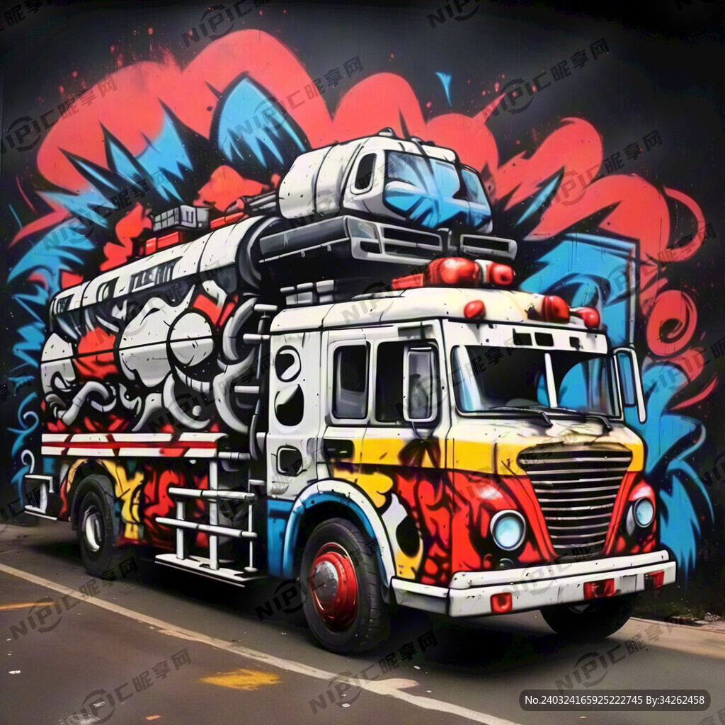 消防车创意涂鸦