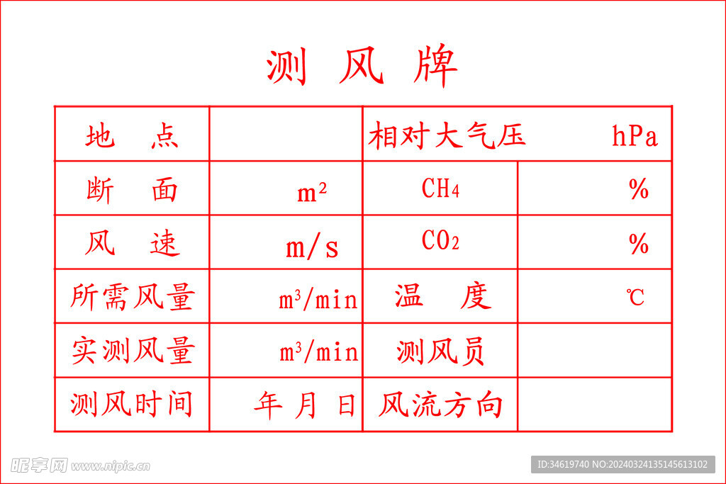 测风记录牌