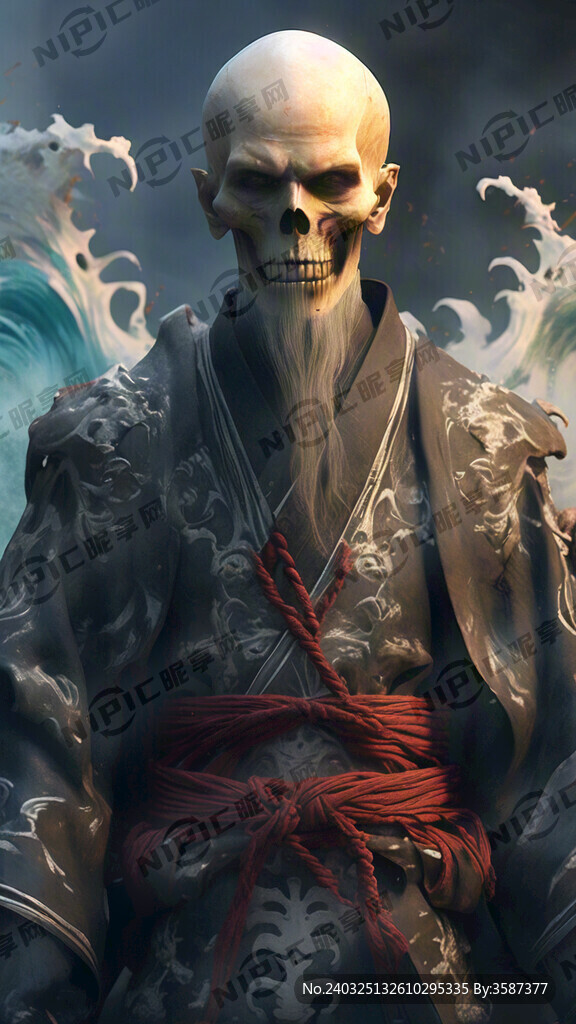 和尚 面目狰狞 骷髅头