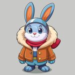3d风格的可爱的穿衣服兔子