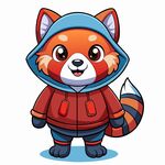 3d风格的可爱的穿衣服小熊猫