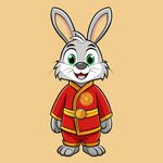 兔年素材 穿唐装的卡通兔