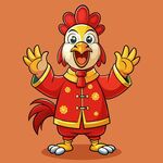 鸡年素材 穿唐装的拜年鸡