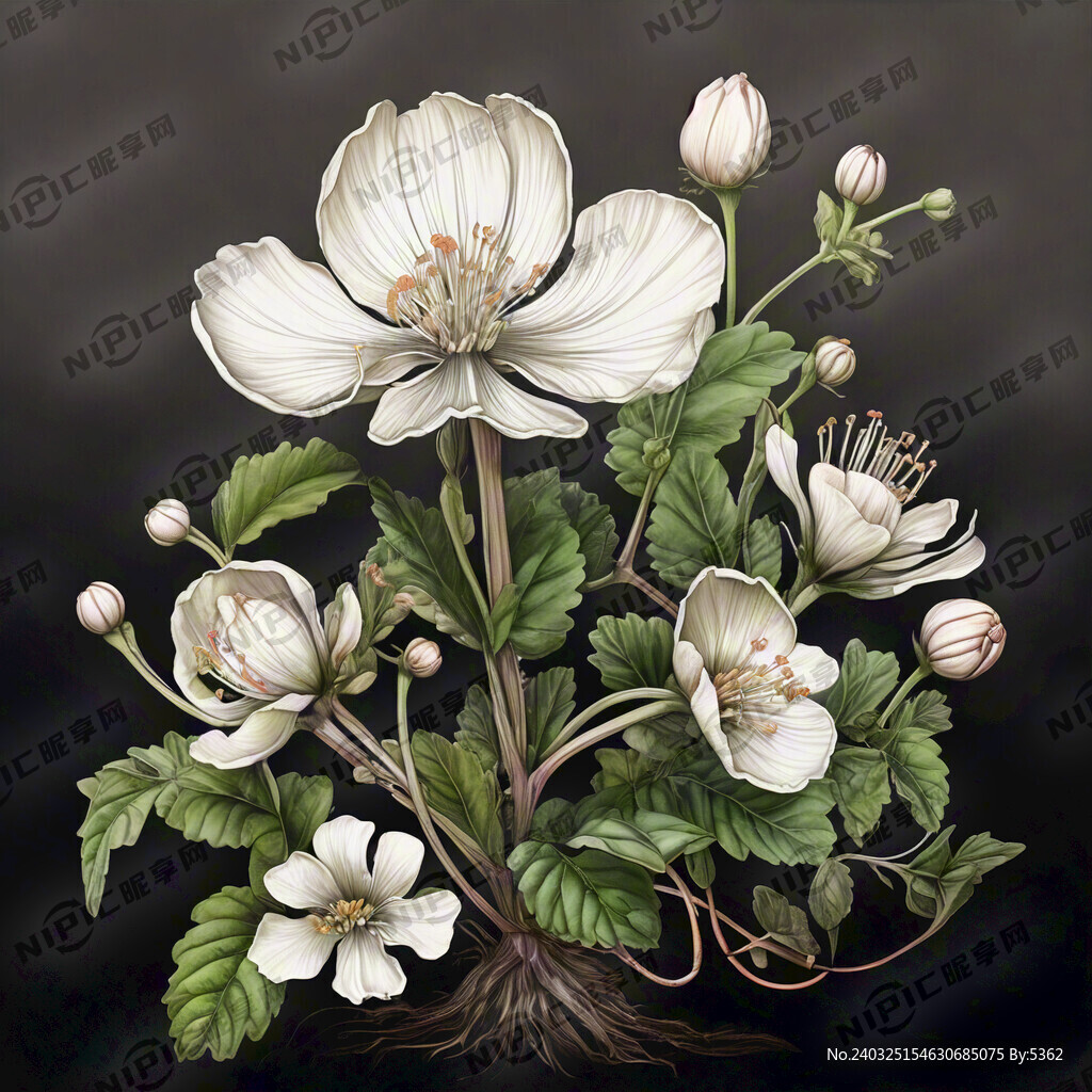 五倍子花 线描图
